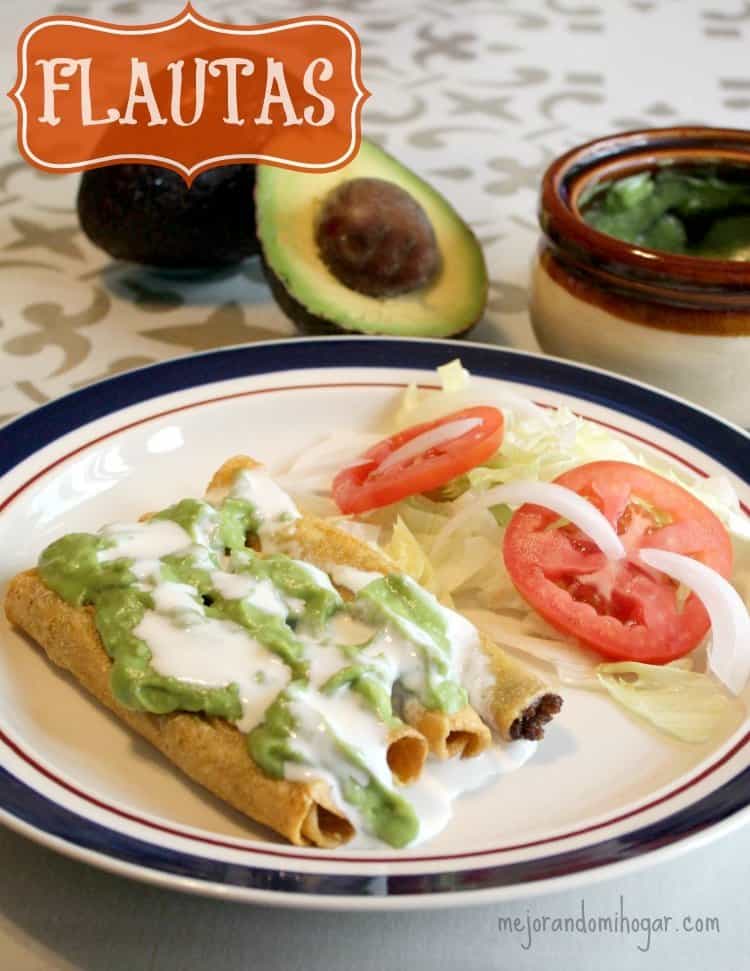 Receta Flautas Mexicanas con Aguacate