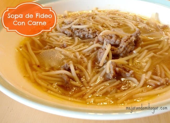 fideo con carne