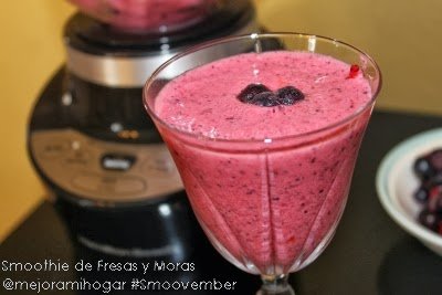 Smoothies  de Otoño, licuado de Fresas y Moras