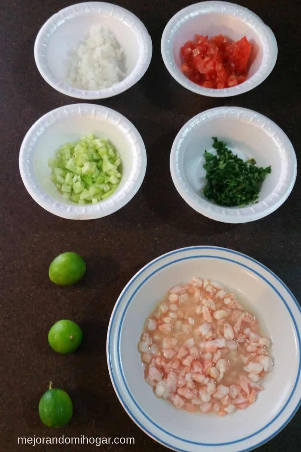 ceviche de camarones ingredientes