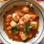 Cheese in red salsa