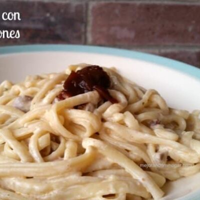 Receta Espagueti con Champiñones