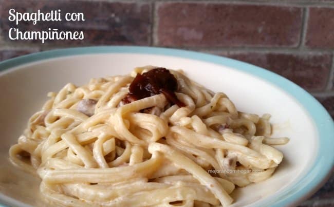 espagueti con champinones