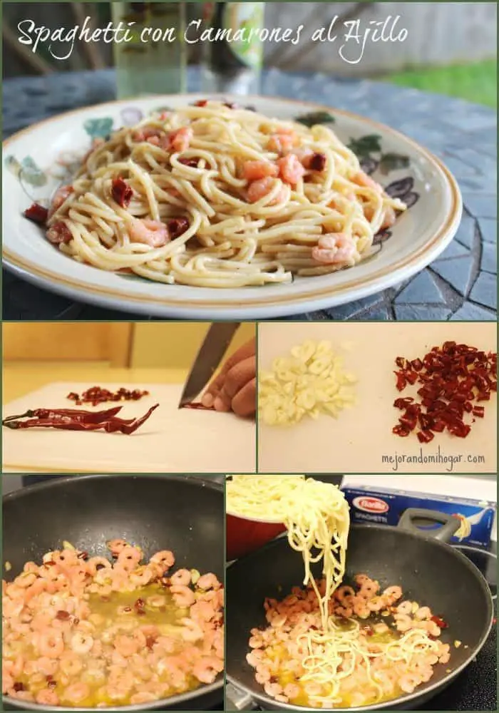 receta pasta con camarones gambas 