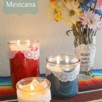 decorate Candles for Mexican Party or Day of the Dead altar