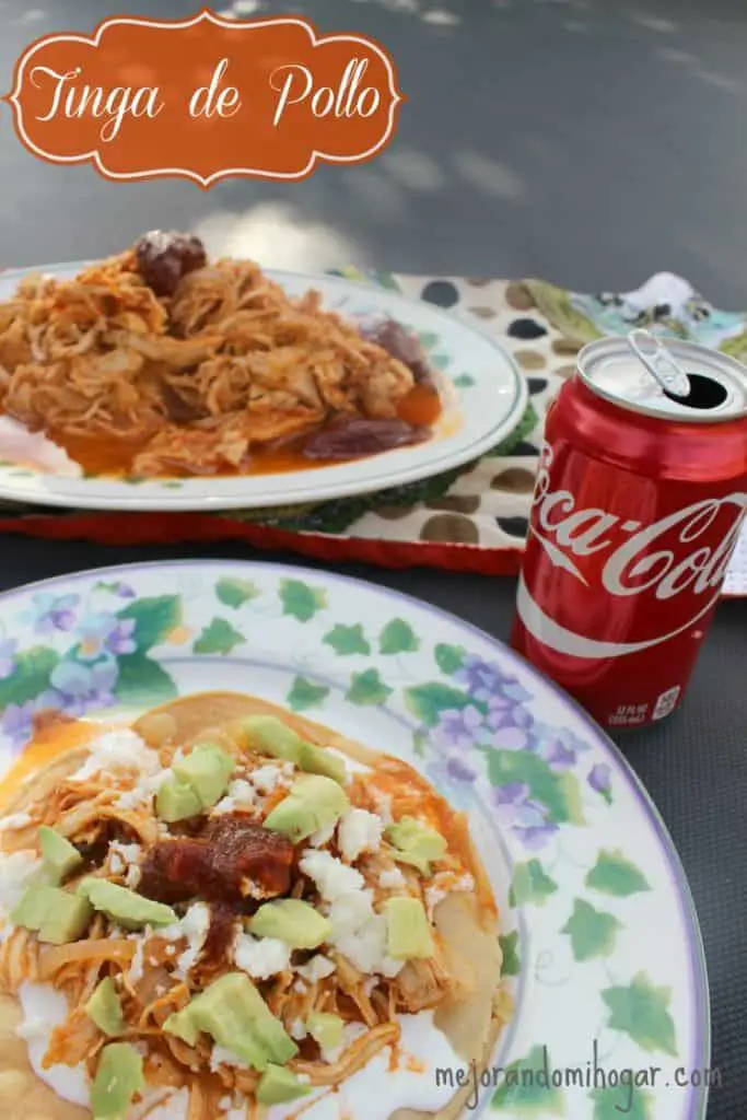 tostadas de tinga de pollo