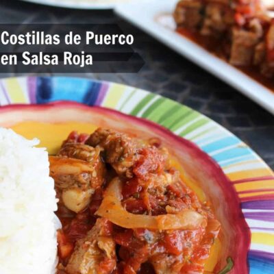 Mexican pork ribs in red sauce