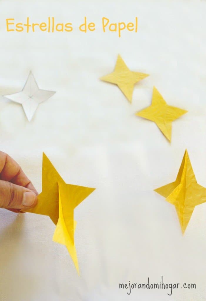 como hacer estrellas de papel fácil para centro de mesa