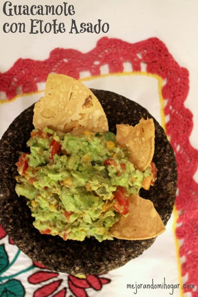 guacamole with roasted elote