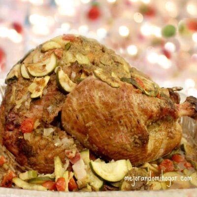 Smoked turkey with vegetable filling