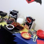 batman v superman superhero cereal table