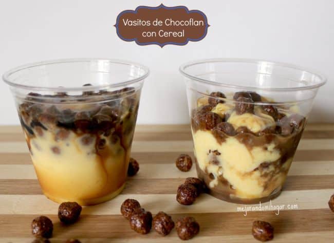 Chocoflan con Cereal en Vasitos