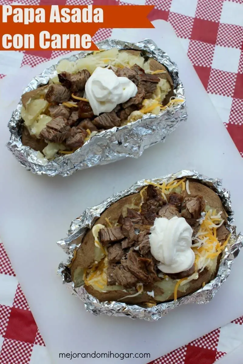 Papa Asada Rellena de Carne o Papa Regia