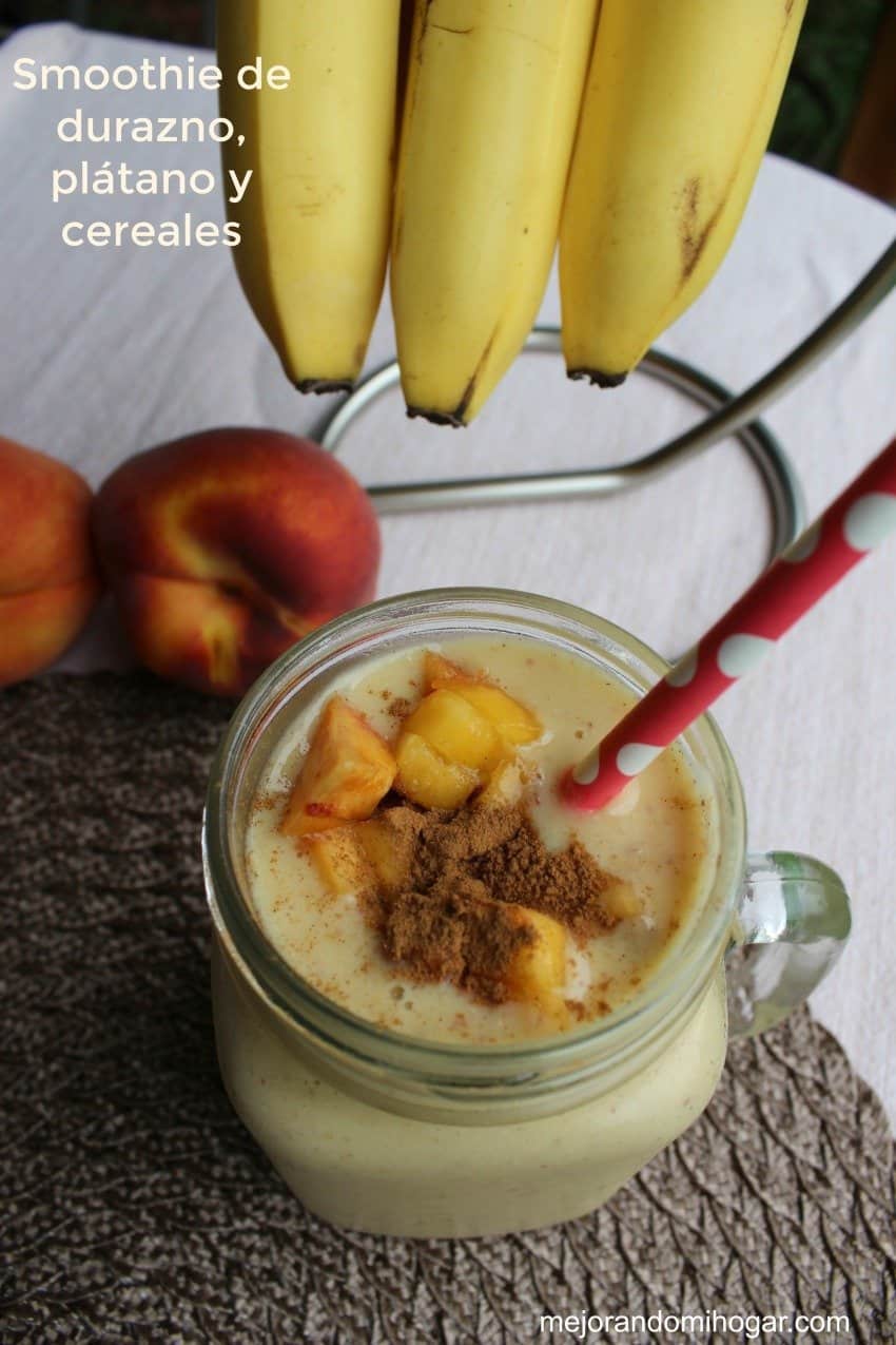 smoothie de durazno platano y cereales