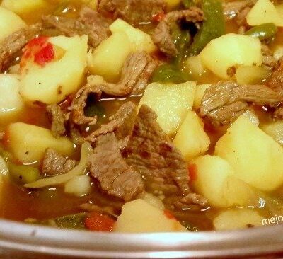 Mexican beef stew (cortadillo Norteño)