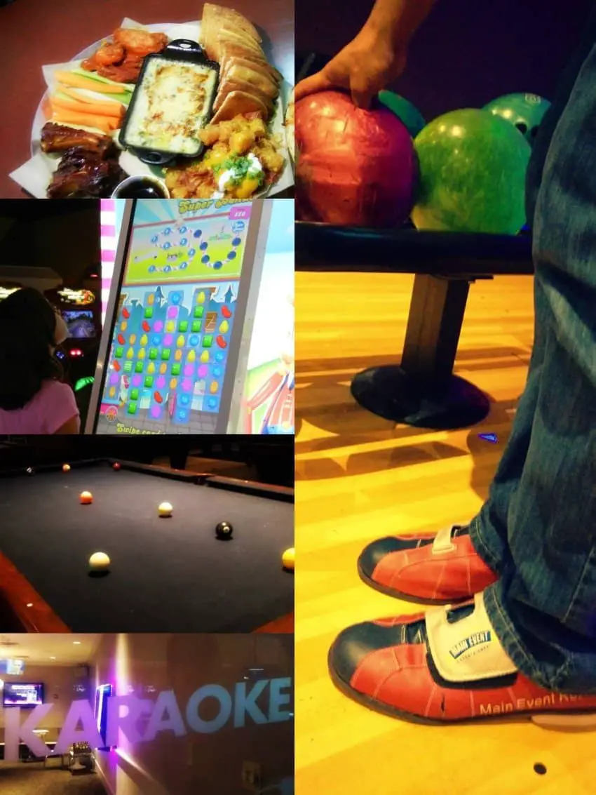 Boliche comida y juegos en Main Event