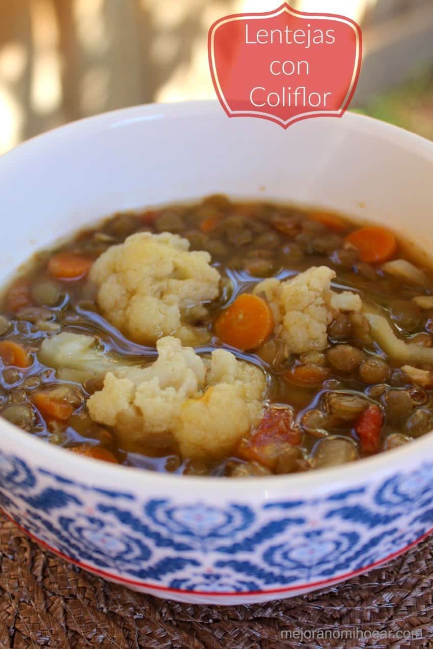 receta de lentejas con coliflor