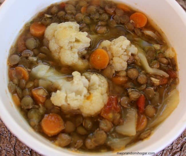 lentils with cauliflower soup