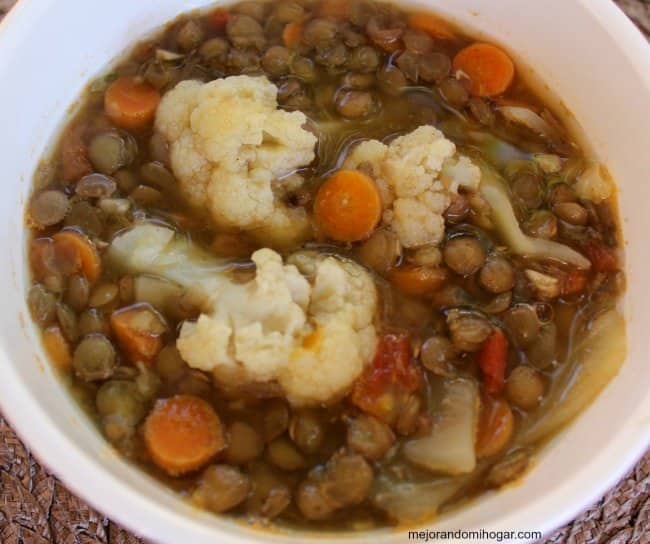 receta de lentejas con coliflor 