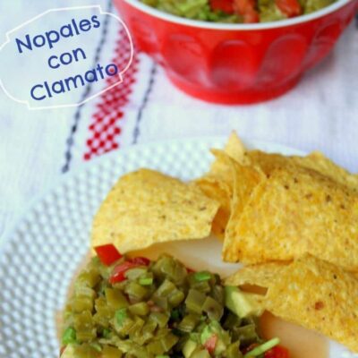 Nopales  salad with Clamato easy recipe