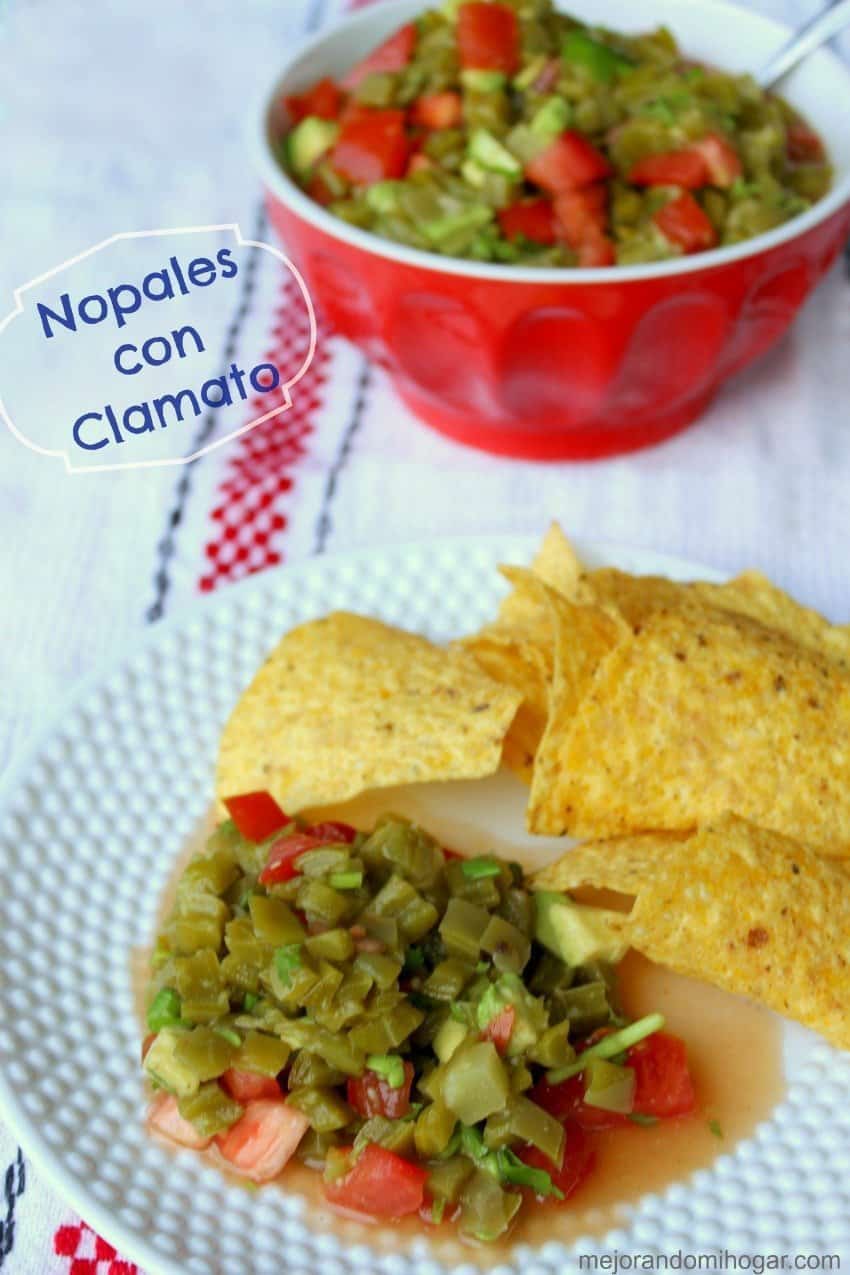 Nopales  salad with Clamato easy recipe