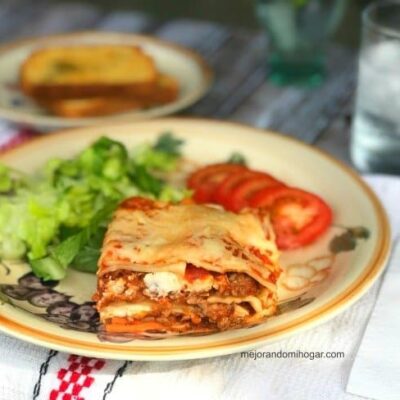 Lasaña con carne molida