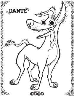 Coco coloring pages Dante