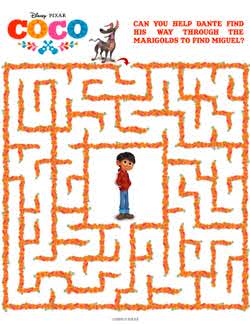 Coco  maze printable