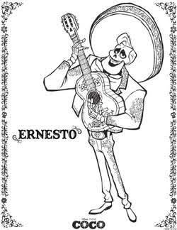 ernesto de la cruz coloring page coco