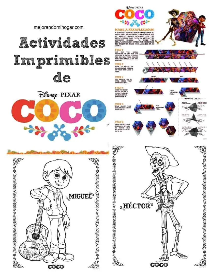 Hojas para colorear coco