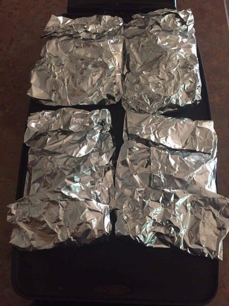 fish in foil packets