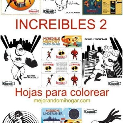 Incredibles 2  hojas para colorear y review