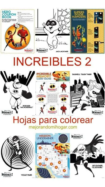 Incredibles 2 activity sheets