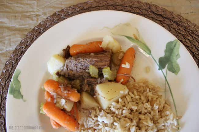 receta de pot roast o carne guisada con papas