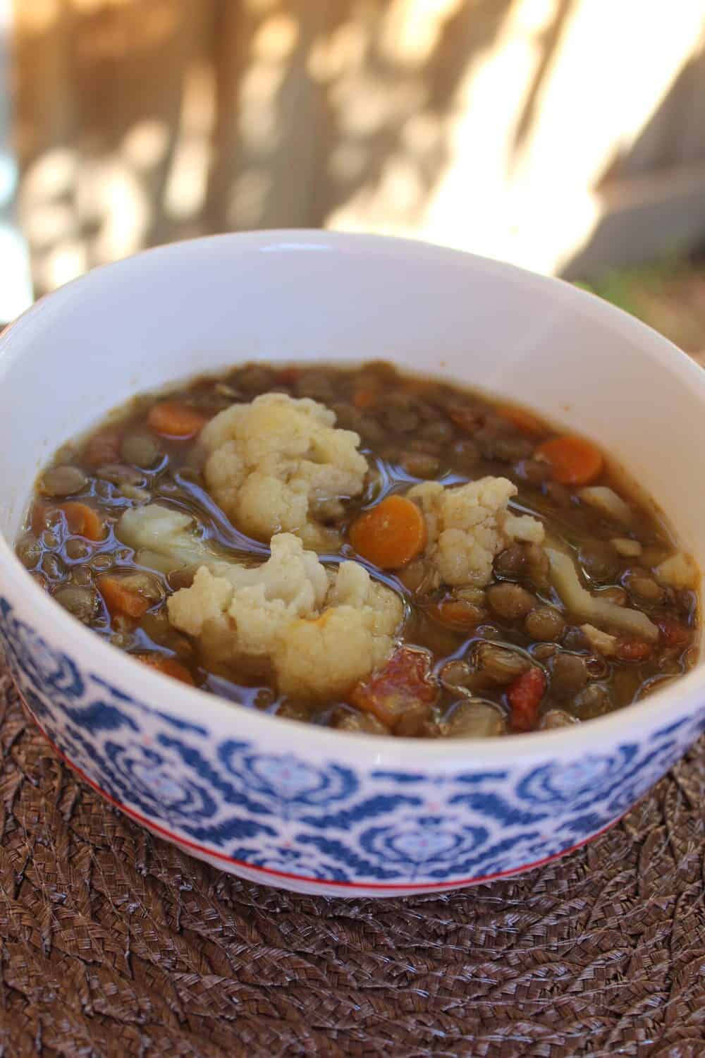 lentil soup with cauliflower