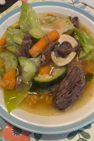 caldo res receta